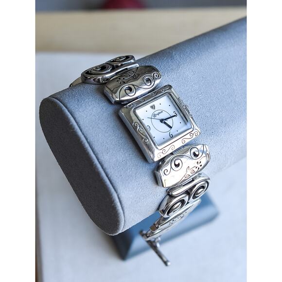 Brighton Mallorca Watch Silver Plated Vintage Retired Swirl Bracelet Toggle 7-8 - Picture 1 of 9